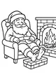 Free Santa Claus Coloring Page - Cozy Fireplace Rest (Printable PDF)