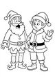 Free Santa and Elf Coloring Page - Fun Outfit Switch Scene (Printable PDF)