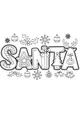 Free Santa Word Art Coloring Page - Festive Christmas Letters (Printable PDF)
