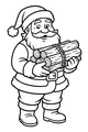 Free Santa Claus Coloring Page - Carrying Christmas Firewood (Printable PDF)