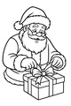 Free Santa Claus Coloring Page - Tying a Christmas Gift Bow (Printable PDF)
