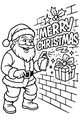 Free Santa Claus Coloring Page - Merry Christmas Graffiti Wall (Printable PDF)