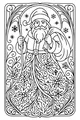 Free Santa Claus Coloring Page - Holly Robe and Snowy Gift Sack (Printable PDF)