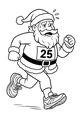 Free Santa Claus Coloring Page - Jolly Christmas Race Runner (Printable PDF)