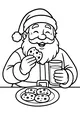 Free Santa Claus Coloring Page - Milk and Cookies Break (Printable PDF)