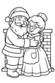 Free Santa and Mrs. Claus Coloring Page - Cozy Hug by the Fireplace (Printable PDF)