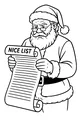 Free Santa Claus Coloring Page - Checking the Nice List Scroll (Printable PDF)
