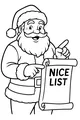 Free Santa Claus Coloring Page - Checking the Nice List (Printable PDF)