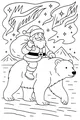 Free Santa And Polar Bear Coloring Page - Magical Northern Lights Ride (Printable PDF)