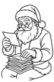 Free Santa Claus Coloring Page - Reading Christmas Wish List (Printable PDF)