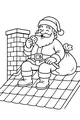 Free Santa Claus Coloring Page - Rooftop Cookie Break by the Chimney (Printable PDF)