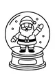 Free Santa Claus Coloring Page - Waving In Christmas Snow Globe (Printable PDF)