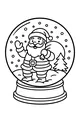 Free Santa Snow Globe Coloring Page - Waving With Toy Sack (Printable PDF)
