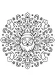 Free Santa Coloring Page - Christmas Mandala With Gifts And Snowflakes (Printable PDF)