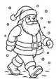 Free Santa Claus Coloring Page - Jolly Snowy Stroll (Printable PDF)