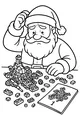 Free Santa Coloring Page - Puzzled Toy Spaceship Build (Printable PDF)