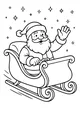 Free Santa Claus Coloring Page - Waving in a Starry Sleigh (Printable PDF)