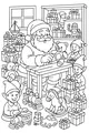 Free Santa Claus Coloring Page - Busy Christmas Toy Workshop (Printable PDF)