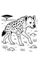 Free Hyena Coloring Page - Spotted Hyena in Sunny Savanna (Printable PDF)
