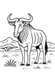 Free Wildebeest Coloring Page - African Savanna Scene (Printable PDF)