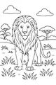 Free Lion Coloring Page - Wild Mane on the African Savanna (Printable PDF)