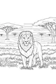 Free Lion Coloring Page - Majestic Male in Sunny Savannah (Printable PDF)