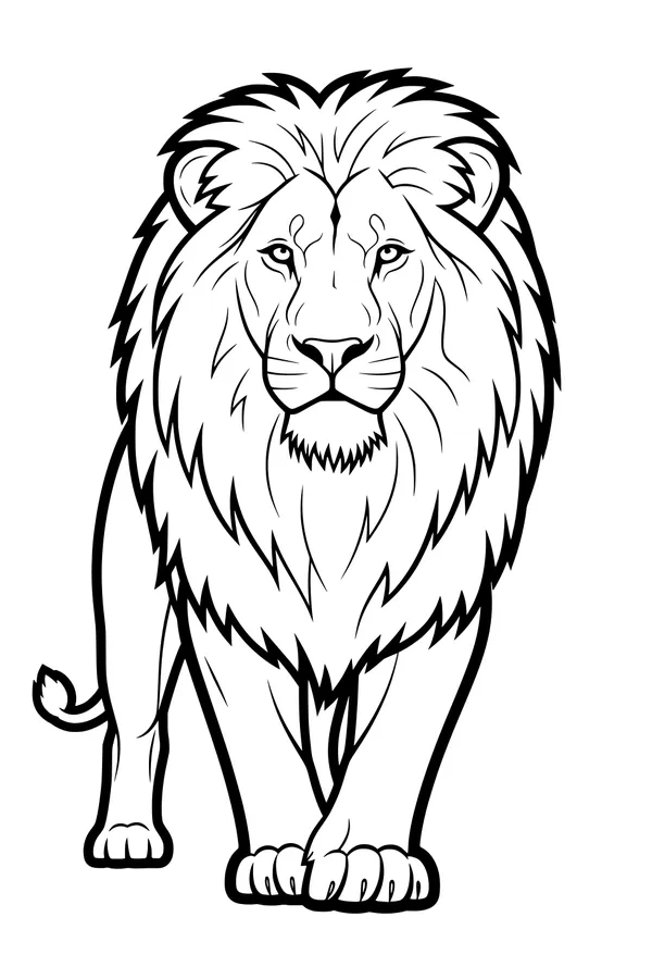 Free Lion Coloring Page - Mighty Lion With Fluffy Mane (Printable PDF)