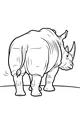 Free Rhinoceros Coloring Page - Walking Away With Wiggly Tail (Printable PDF)