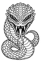 Free Serpent Monster Coloring Page - Coiled Scaly Creature With Fangs (Printable PDF)