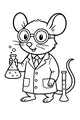 Free Mouse Coloring Page - Professor Whiskers in the Science Lab (Printable PDF)