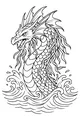 Free Sea Dragon Coloring Page - Stormy Ocean Waves (Printable PDF)