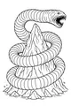 Free Kraken Sea Monster Coloring Page - Serpent Coiled Around Rocky Island (Printable PDF)