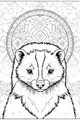 Free Skunk Coloring Page - Fluffy Skunk in Floral Mandala Garden (Printable PDF)