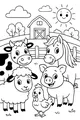 Free Sheep Coloring Page - Farm Friends at the Barnyard Fence (Printable PDF)