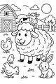 Free Sheep Coloring Page - Sunny Farmyard Friends Scene (Printable PDF)