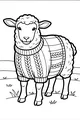 Free Sheep Coloring Page - Woolly Friend in Cozy Sweater (Printable PDF)