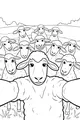 Free Sheep Coloring Page - Fluffy Flock Posing for a Selfie (Printable PDF)