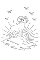 Free Ram Coloring Page - Sunny Mountain Top Scene (Printable PDF)