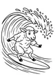Free Sheep Coloring Page - Surfing a Big Ocean Wave (Printable PDF)