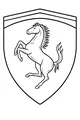 Free Horse Coloring Page - Rearing Crest Emblem Design (Printable PDF)
