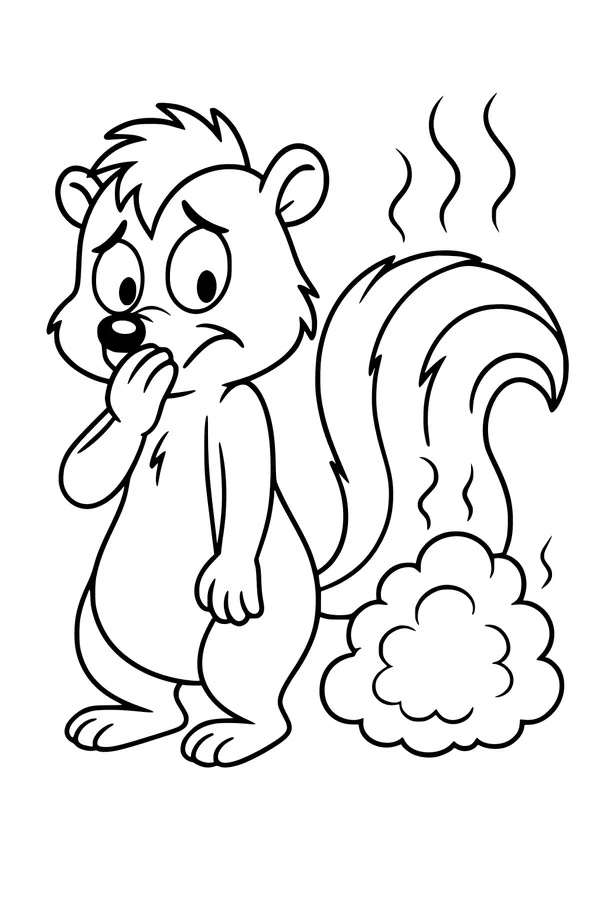 Free Skunk Coloring Page - Funny Stinky Forest Surprise (Printable PDF)