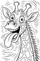 Free Giraffe Coloring Page - Silly Cartoon With Goofy Face (Printable PDF)