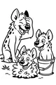 Free Hyena Coloring Page - Three Silly Cartoon Hyenas (Printable PDF)