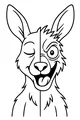 Free Kangaroo Coloring Page - Split-Face Silly Winking Cartoon (Printable PDF)