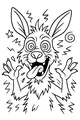 Free Kangaroo Coloring Page - Funny Surprised Face With Stars (Printable PDF)