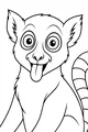 Free Lemur Coloring Page - Silly Cartoon Lemur With Tongue Out (Printable PDF)