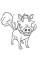 Free Warthog Coloring Page - Funny Fart Cloud Surprise (Printable PDF)