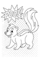Free Skunk Coloring Page - Smiling Cartoon Skunk With Poof Bubble (Printable PDF)