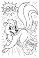 Free Skunk Coloring Page - Silly Cartoon Spray Scene (Printable PDF)