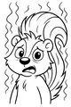 Free Skunk Coloring Page - Shocked Stinky Skunk With Bushy Tail (Printable PDF)